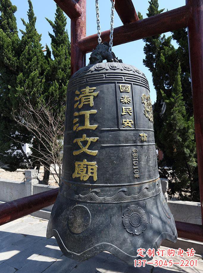 海南寺庙铜钟雕塑 (5)