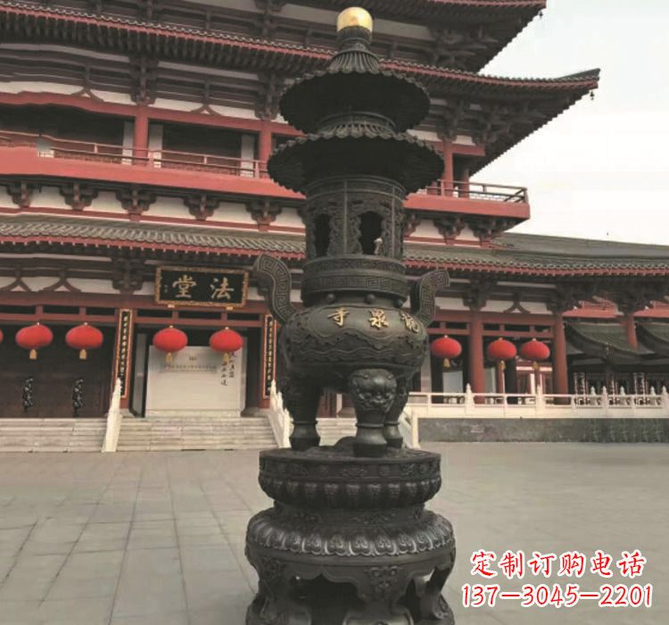 海南寺庙香炉铜雕222