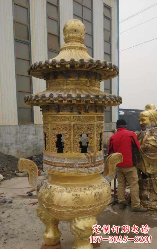 海南寺庙香炉铜雕塑