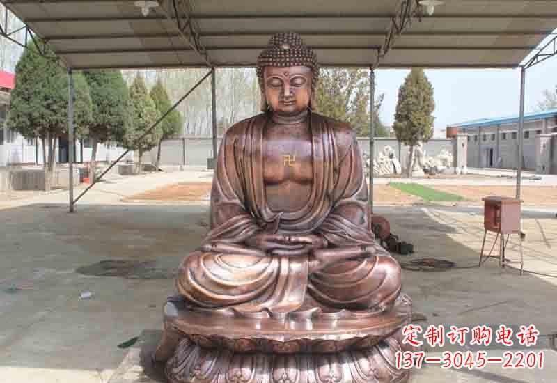 海南寺庙铸铜如来佛像雕塑