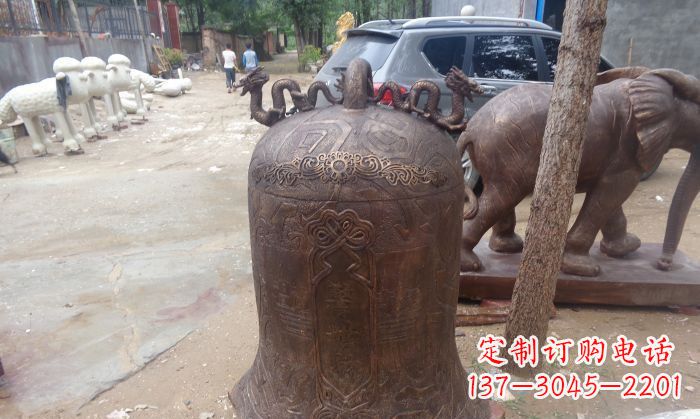 海南寺庙铸铜钟铜雕 (3)