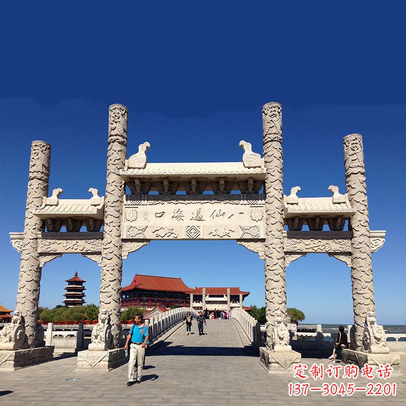 海南寺院大门无楼石牌坊