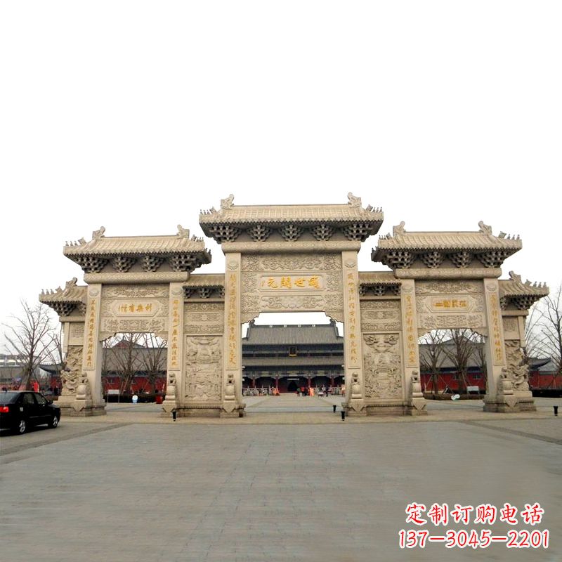 海南寺院景区石雕牌坊