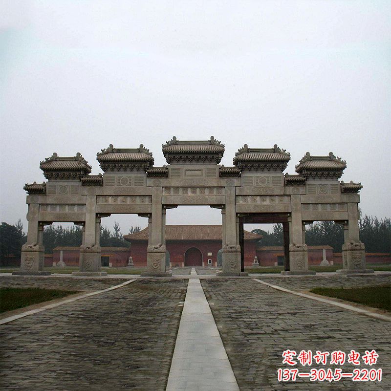 海南寺院五门石牌楼