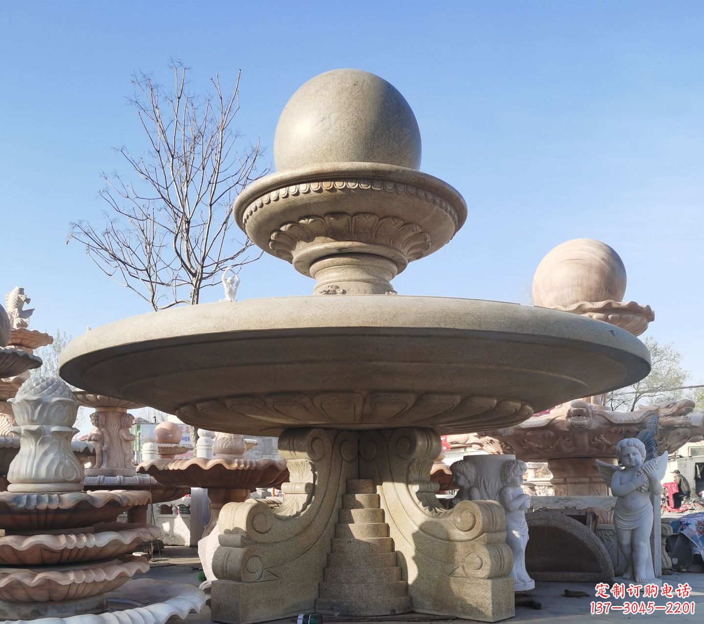 海南松香玉大理石风水球