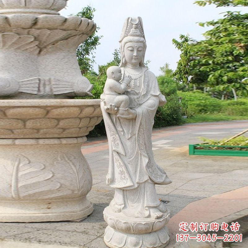 海南送子观音汉白玉石雕