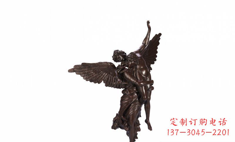 海南天使玻璃钢仿铜人物雕塑