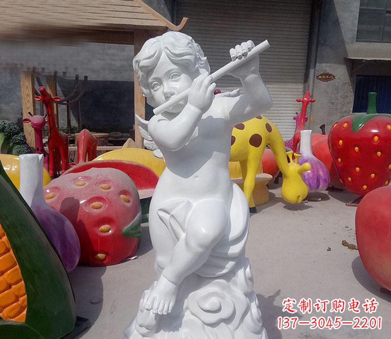 海南天使吹笛人物石雕