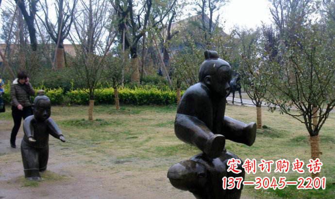 海南跳山羊公园人物铜雕