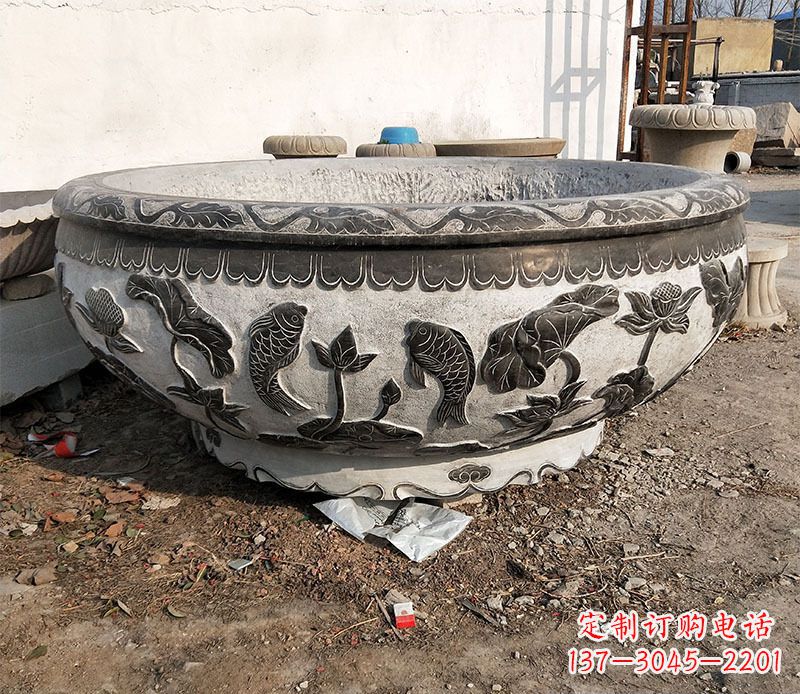 海南庭院水缸景观石雕