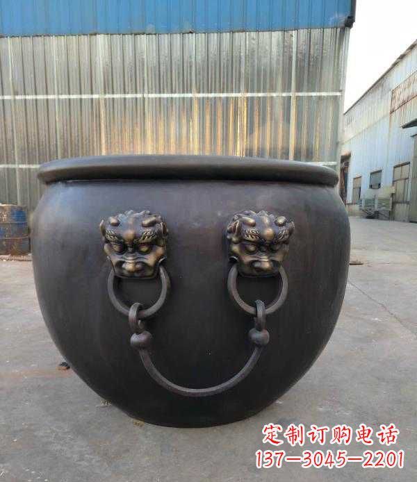 海南庭院水缸铜雕