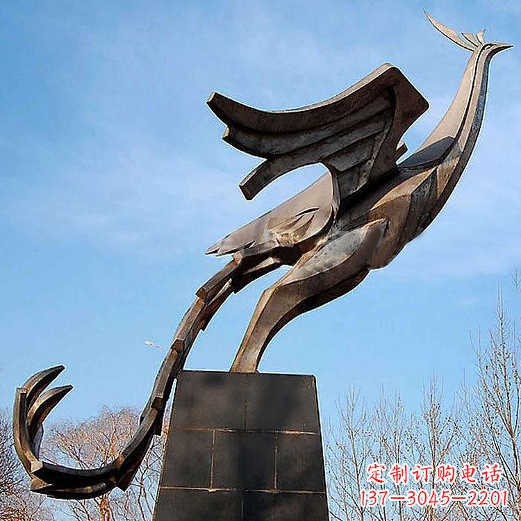 海南铜雕百鸟之王凤凰景观雕塑