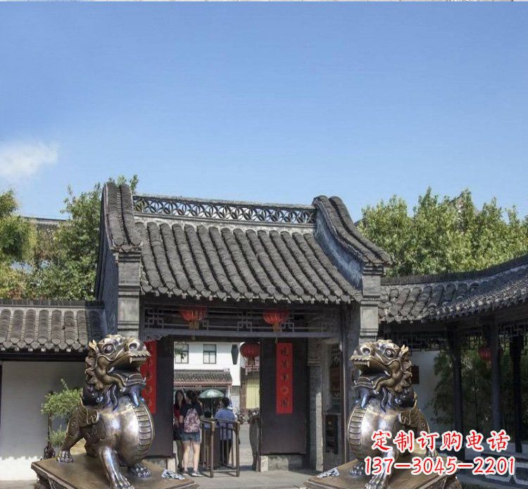 海南铜雕北京狮子庭院动物雕塑