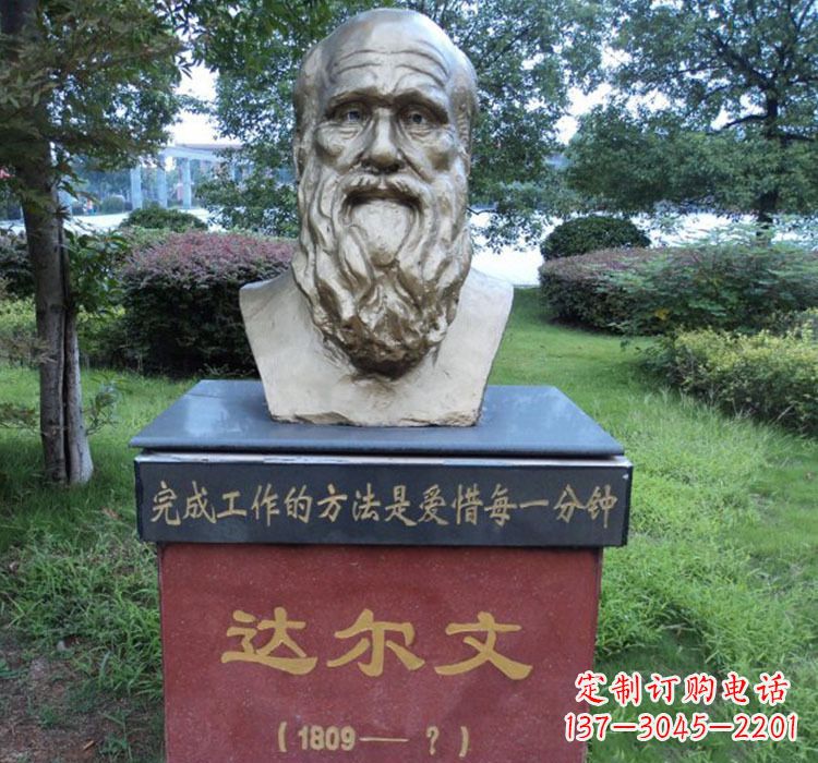 海南铜雕达尔文头像雕塑