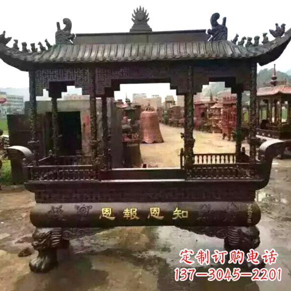 海南铜雕纯铜香炉