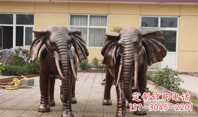 海南铜雕大象公司门口动物雕塑