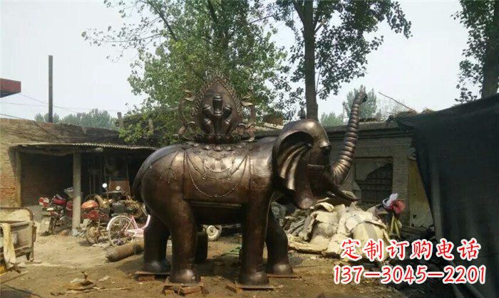 海南铜雕大象平安吉祥公园动物雕塑