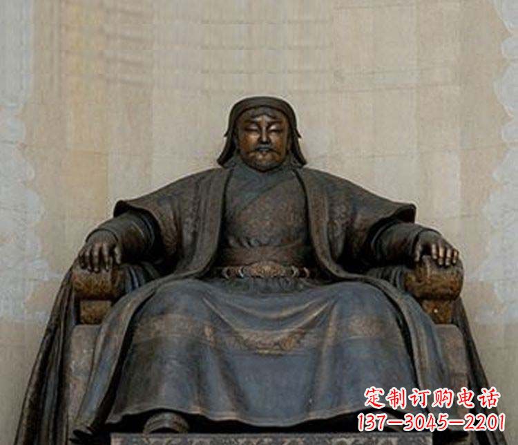 海南铜雕大型成吉思汗雕塑