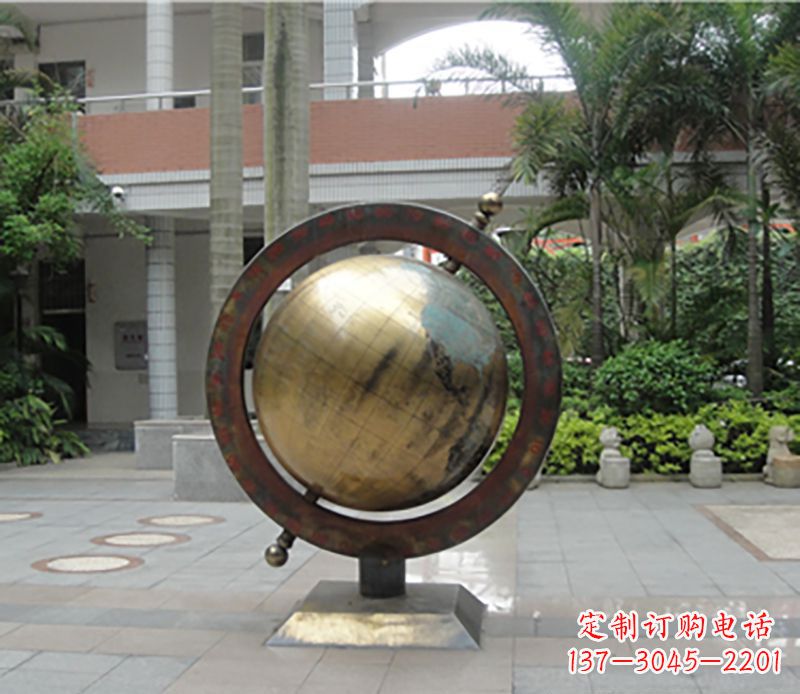 海南铜雕地球仪