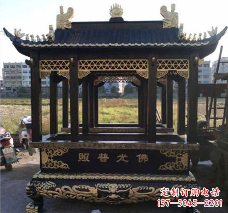 海南铜雕佛光普照香炉