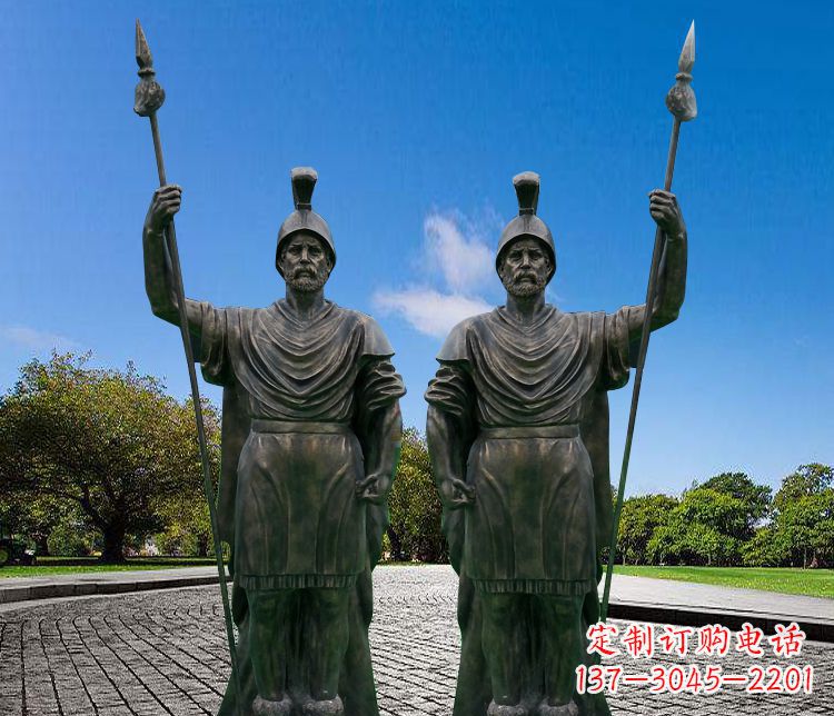 海南铜雕古罗马战士人物