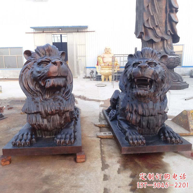 海南铜雕汇丰狮子雕塑
