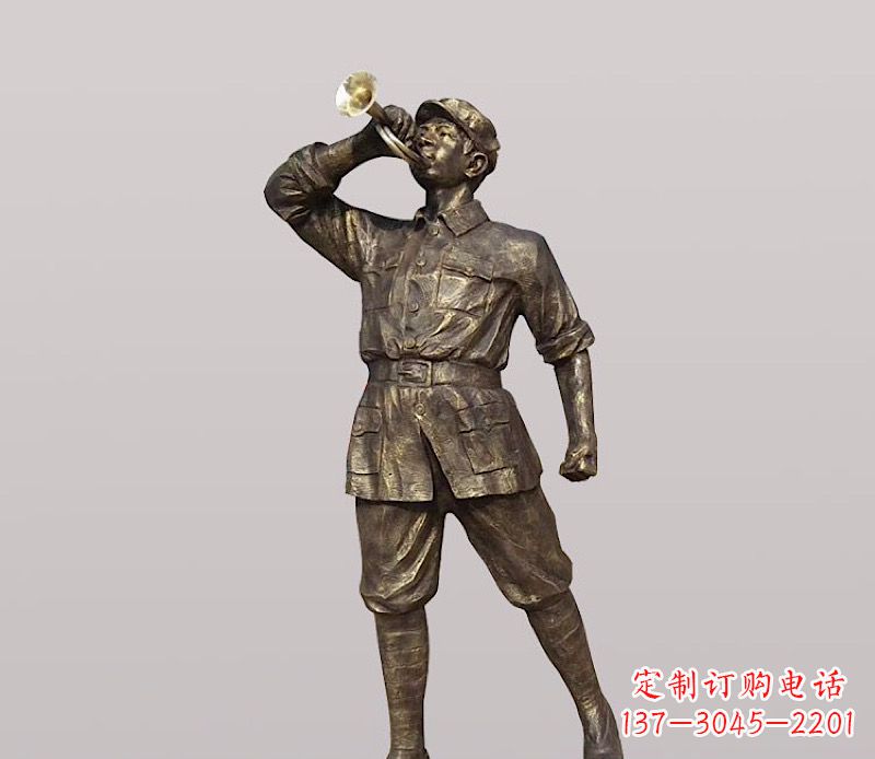 海南铜雕解放军战士