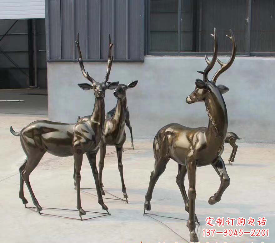 海南铜雕鹿群雕塑