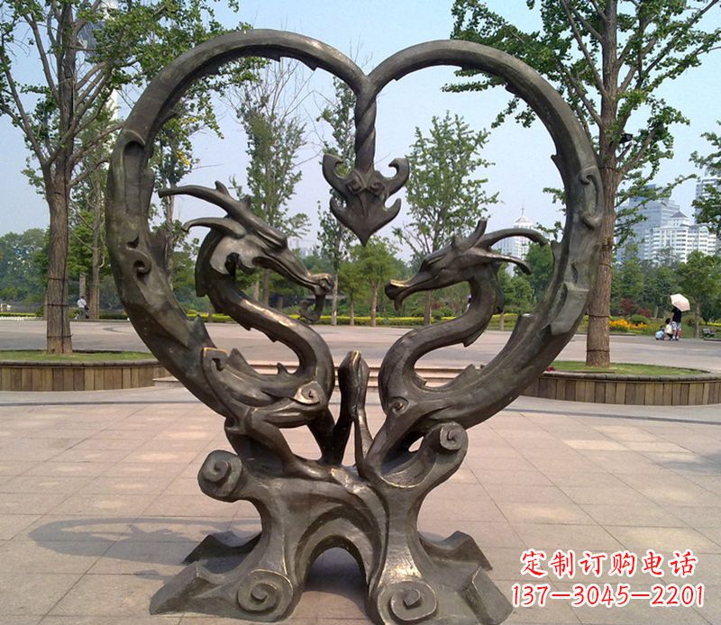海南铜雕双龙戏珠
