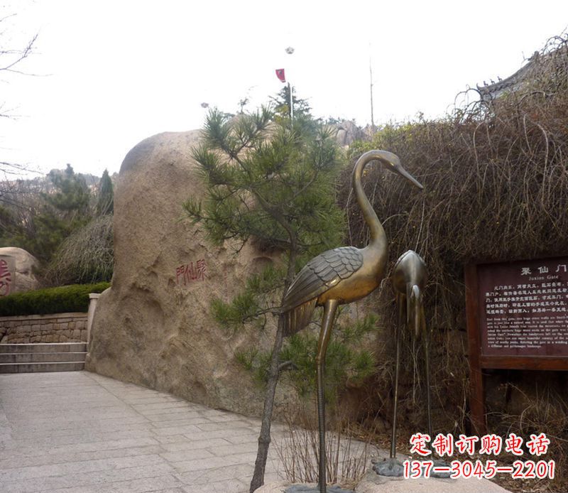 海南铜雕仙鹤