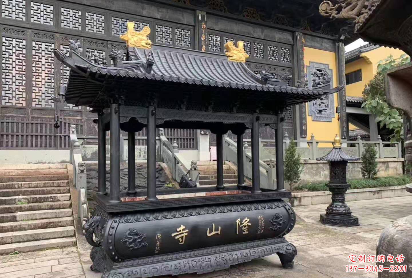 海南铜雕香炉寺庙景观户外摆件