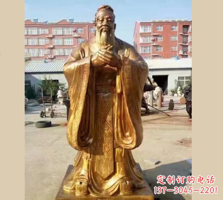 海南铜雕校园孔子