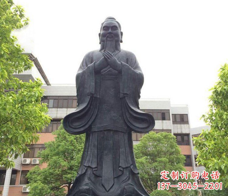 海南铜雕学校孔子圣人雕塑摆件