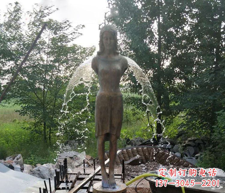 海南铜雕园林天使雕塑摆件