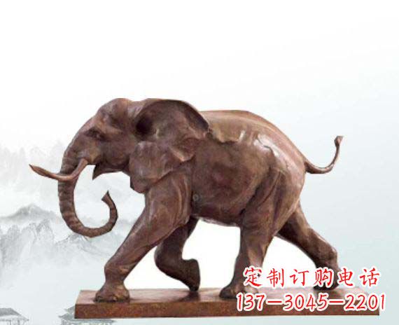 海南晚霞红大象公园动物石雕
