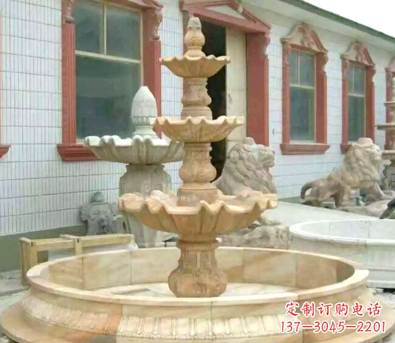 海南晚霞红大型喷泉石雕 (3)