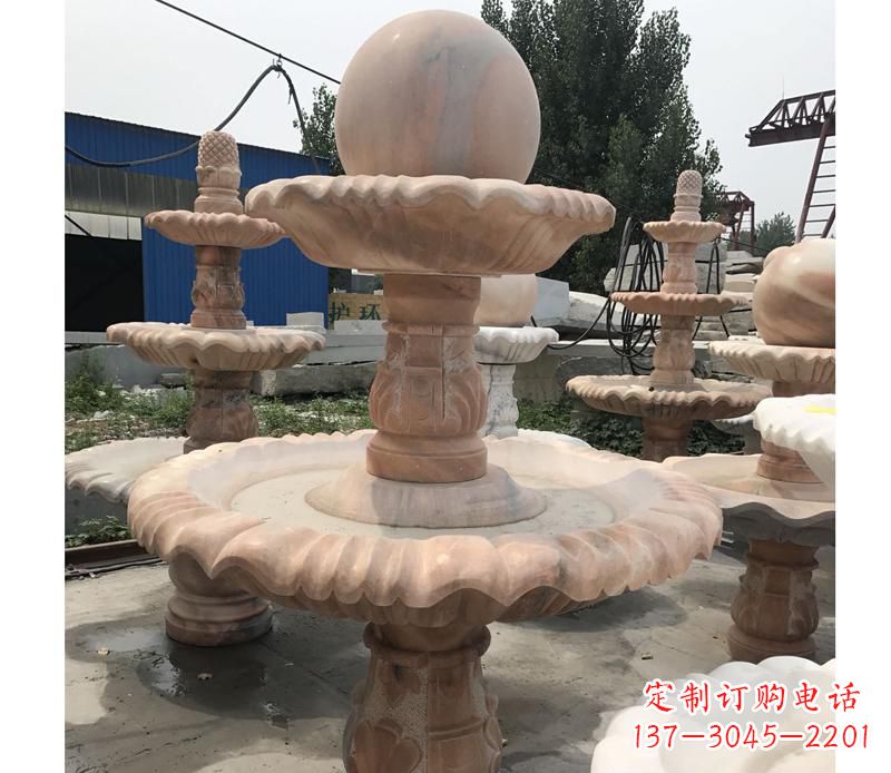 海南晚霞红景观风水球雕塑