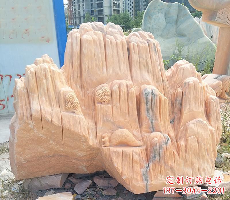 海南晚霞红景观假山雕塑
