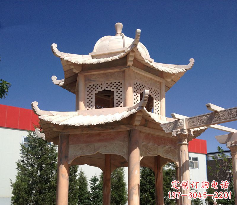 海南晚霞红景观凉亭雕塑