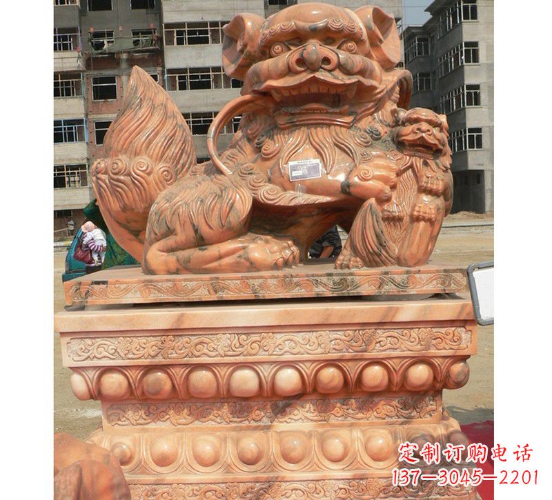 海南晚霞红南方石狮子