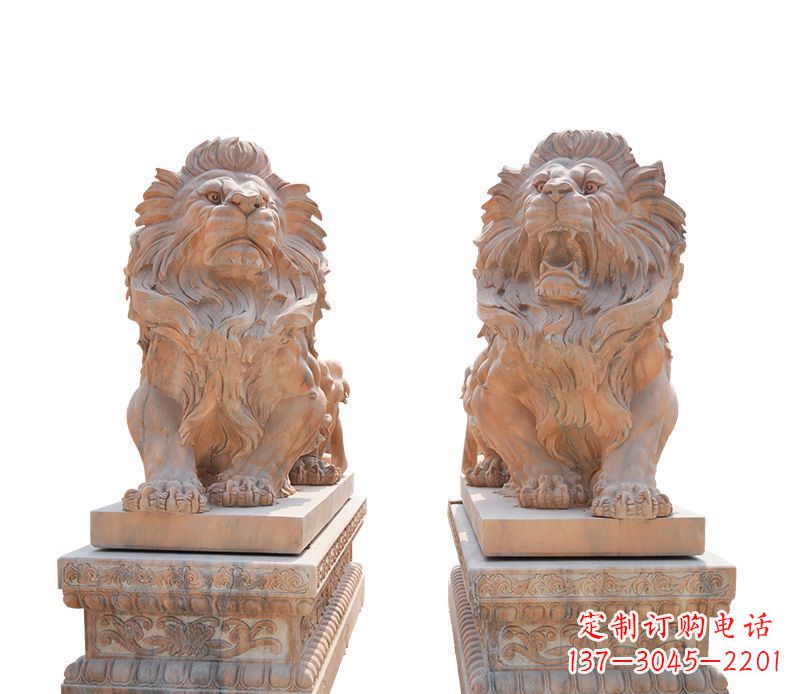 海南晚霞红欧式狮子雕塑