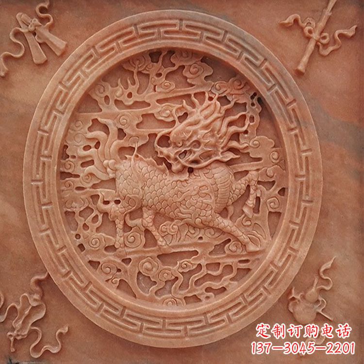 海南晚霞红麒麟建筑装饰壁画