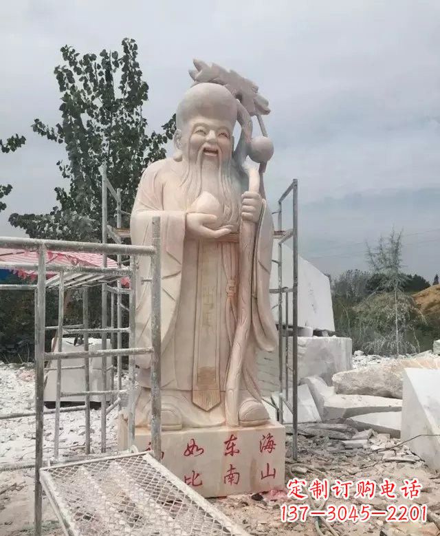 海南晚霞红神像老寿星雕塑