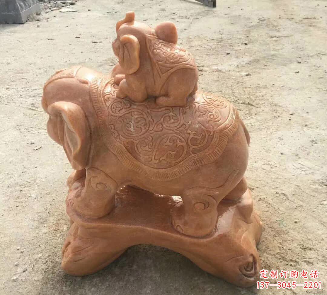 海南晚霞红小象招财动物