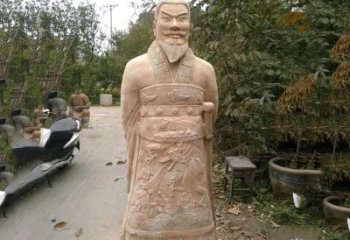 海南中领雕塑：以秦始皇晚霞红石雕像闻名