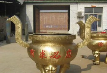 海南三足香炉铜雕，装点你的寺庙