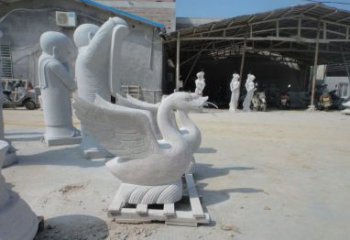 海南中领雕塑：独具特色的天鹅喷水雕塑