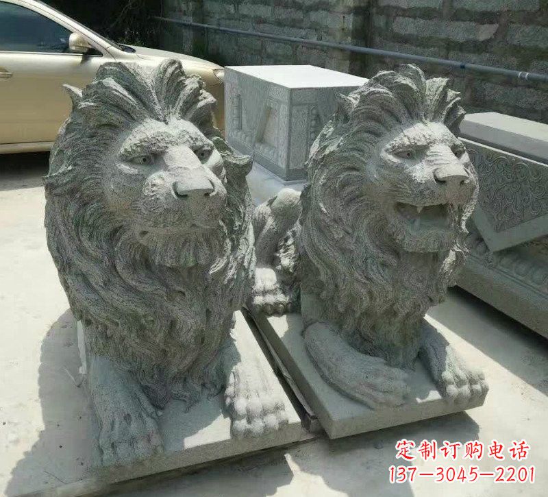 海南卧式狮子石雕