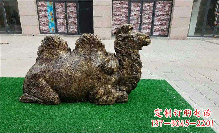 海南卧着的骆驼动物铜雕
