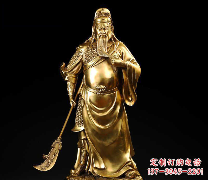 海南武圣握刀关公铜雕